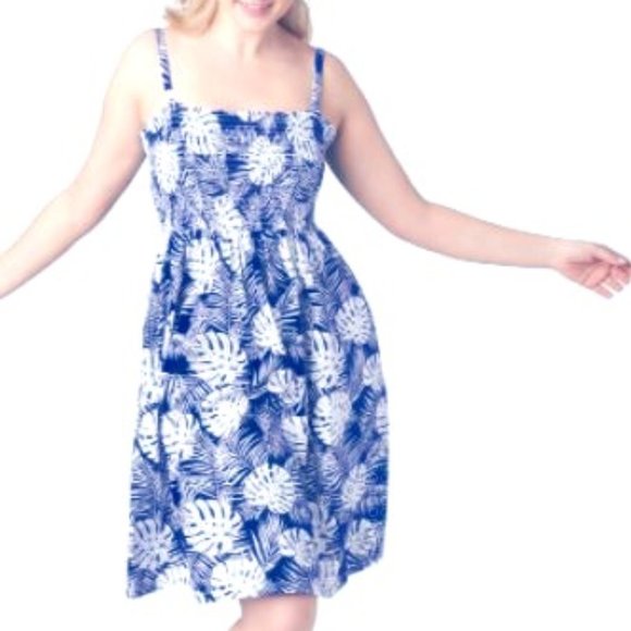 Smocked Bodice Tank Dress By Ellos - Picture 1 of 7